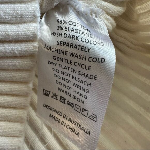 Anna Quan Ribbed Knit Off-the-Shoulder Fitted Bonnie Top AU 10 US 6 - Picture 7 of 11